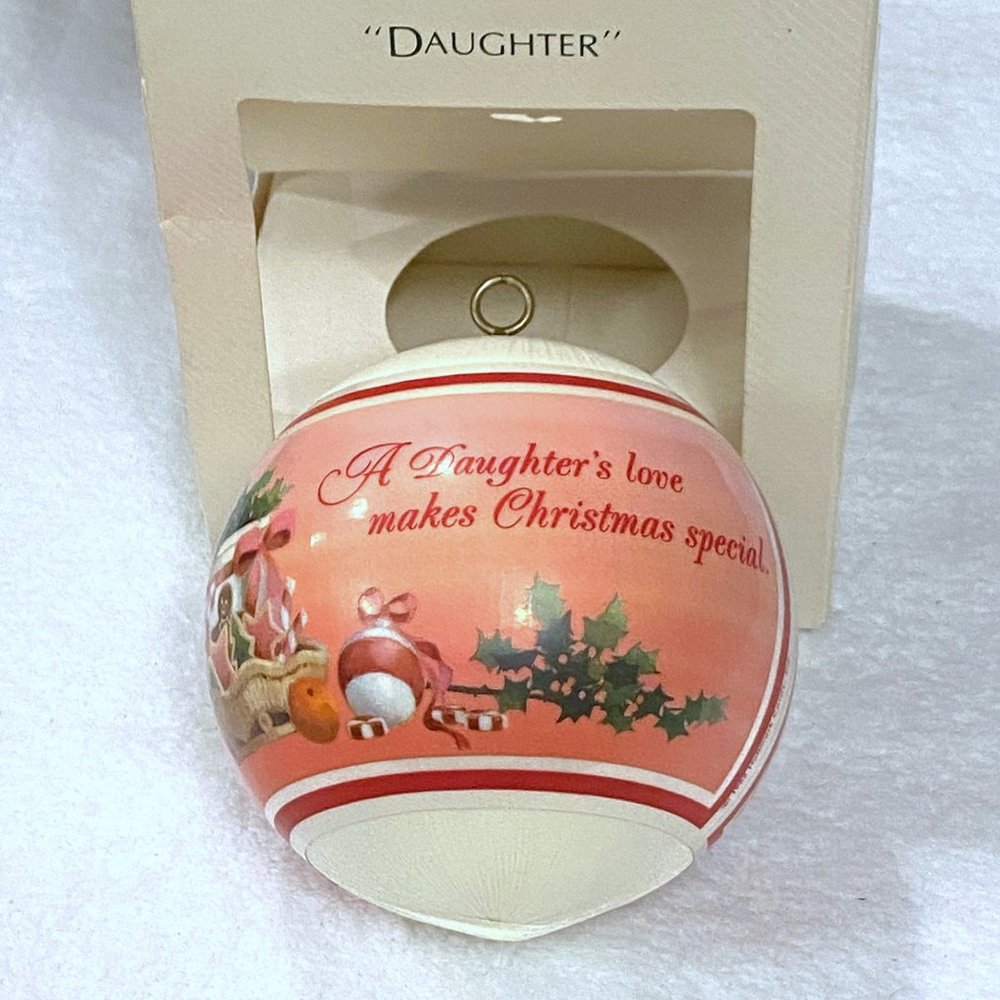 Vintage Daughter Hallmark Satin Unbreakable Ornament Dated 1982